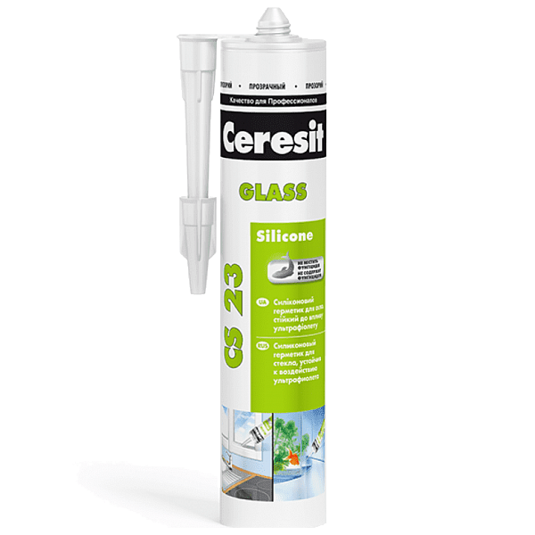 Силиконовый герметик для стекла Ceresit CS 23 прозрачный 280 мл