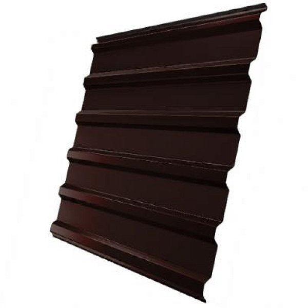 Профнастил С20R GL 0,5 GreenCoat Pural RR 887 шоколадно-коричневый (RAL 8017 шоколад)