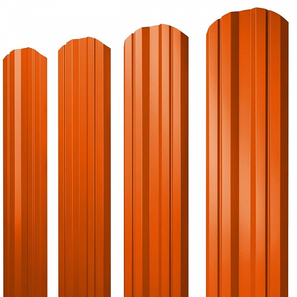 Штакетник Twin фигурный 0,45 PE RAL 2004 оранжевый